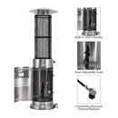 Portable Cylindrical Freestanding Outdoor Round Glass Tube Propane Patio Heater, 41K BTU (SAK93913) Portable Cylindrical Freestanding Outdoor Round Glass Tube Propane Patio Heater, 41K BTU (SAK93913)