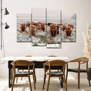 Winter Highland Cows Wall Art Winter Highland Cows Wall Art