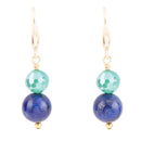 Dreamy Blue Lapis Green Golden Drop Earrings Dreamy Blue Lapis Green Golden Drop Earrings