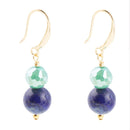 Dreamy Blue Lapis Green Golden Drop Earrings Dreamy Blue Lapis Green Golden Drop Earrings