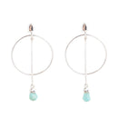 Sterling Silver and Blue Turquoise Drop a Line Earrings Sterling Silver and Blue Turquoise Drop a Line Earrings