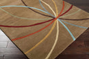 Davison Brown Geometric Modern Wool Rug Davison Brown Geometric Modern Wool Rug