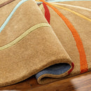 Davison Brown Geometric Modern Wool Rug Davison Brown Geometric Modern Wool Rug