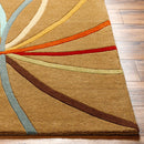 Davison Brown Geometric Modern Wool Rug Davison Brown Geometric Modern Wool Rug