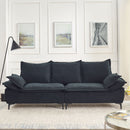 " 88.5 Modern Sailboat Sofa Dutch Velvet 3-Seater Sofa with Two Pillows for Small Spaces in Living Rooms, Apartments " 88.5 Modern Sailboat Sofa Dutch Velvet 3-Seater Sofa with Two Pillows for Small Spaces in Living Rooms, Apartments