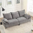 " 88.5 Modern Sailboat Sofa Dutch Velvet 3-Seater Sofa with Two Pillows for Small Spaces in Living Rooms, Apartments " 88.5 Modern Sailboat Sofa Dutch Velvet 3-Seater Sofa with Two Pillows for Small Spaces in Living Rooms, Apartments