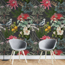 Colorful Botanical Garden Wallpaper on Dark Background Colorful Botanical Garden Wallpaper on Dark Background