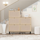 Walker Edison | Rattan 5 Door Shoe Rack Walker Edison | Rattan 5 Door Shoe Rack