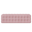 All Covered Velvet Upholstered Ottoman, Rectangular Footstool, Bedroom Footstool, No Assembly Required, Elegant and Luxurious, Pink All Covered Velvet Upholstered Ottoman, Rectangular Footstool, Bedroom Footstool, No Assembly Required, Elegant and Luxurious, Pink