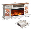 Electric Fireplace TV Stand With Glass Door Storage Cabinet, 70" (SAK58627) Electric Fireplace TV Stand With Glass Door Storage Cabinet, 70" (SAK58627)