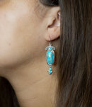 Emile Blue Turquoise Sterling Silver Dangle Earrings Emile Blue Turquoise Sterling Silver Dangle Earrings