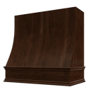 Espresso Wood Range Hood With Sloped Front and Decorative Trim - 30", 36", 42", 48", 54" and 60" Widths Available Espresso Wood Range Hood With Sloped Front and Decorative Trim - 30", 36", 42", 48", 54" and 60" Widths Available