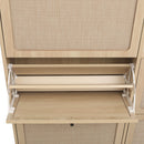 Walker Edison | Rattan 5 Door Shoe Rack Walker Edison | Rattan 5 Door Shoe Rack