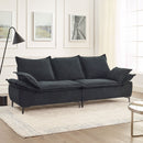 " 88.5 Modern Sailboat Sofa Dutch Velvet 3-Seater Sofa with Two Pillows for Small Spaces in Living Rooms, Apartments " 88.5 Modern Sailboat Sofa Dutch Velvet 3-Seater Sofa with Two Pillows for Small Spaces in Living Rooms, Apartments