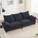 " 88.5 Modern Sailboat Sofa Dutch Velvet 3-Seater Sofa with Two Pillows for Small Spaces in Living Rooms, Apartments " 88.5 Modern Sailboat Sofa Dutch Velvet 3-Seater Sofa with Two Pillows for Small Spaces in Living Rooms, Apartments