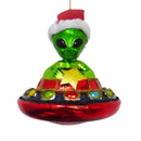 Alien and UFO Glass Christmas Ornament Alien and UFO Glass Christmas Ornament