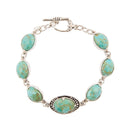Faceted Blue Turquoise and Sterling Silver Link Bracelet Faceted Blue Turquoise and Sterling Silver Link Bracelet