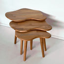3-piece Cloud Nesting Table Set Solid Natural Wood - Scandinavian Style Chic AndModern Design 3-piece Cloud Nesting Table Set Solid Natural Wood - Scandinavian Style Chic AndModern Design