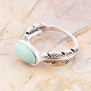 Feather Green Turquoise and Sterling Silver Ring Feather Green Turquoise and Sterling Silver Ring
