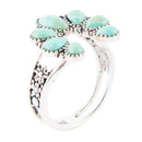 Floral Blue Turquoise and Sterling Silver Ring Floral Blue Turquoise and Sterling Silver Ring