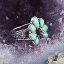 Floral Blue Turquoise and Sterling Silver Ring Floral Blue Turquoise and Sterling Silver Ring