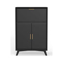 Flynn Large Bar Cabinet, Black Flynn Large Bar Cabinet, Black
