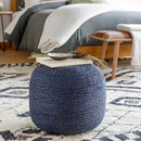 Gail Navy Jute Knitted Pouf Gail Navy Jute Knitted Pouf