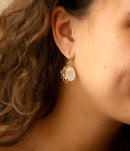 Gifted White Mother of Pearl Golden Bow Drop Earrings Gifted White Mother of Pearl Golden Bow Drop Earrings