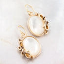 Gifted White Mother of Pearl Golden Bow Drop Earrings Gifted White Mother of Pearl Golden Bow Drop Earrings