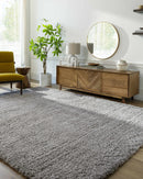 Siari Solid Medium Gray Shag Rug Siari Solid Medium Gray Shag Rug