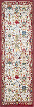 Neola White/Red Damask Area Rug Neola White/Red Damask Area Rug
