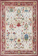 Neola White/Red Damask Area Rug Neola White/Red Damask Area Rug