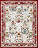 Neola White/Red Damask Area Rug Neola White/Red Damask Area Rug