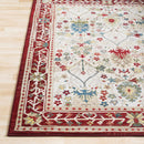 Neola White/Red Damask Area Rug Neola White/Red Damask Area Rug