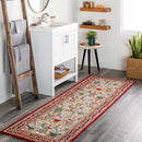 Neola White/Red Damask Area Rug Neola White/Red Damask Area Rug