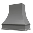 Grey Wood Range Hood With Curved Front and Decorative Trim - 30" 36" 42" 48" 54" and 60" Widths Available Grey Wood Range Hood With Curved Front and Decorative Trim - 30" 36" 42" 48" 54" and 60" Widths Available