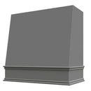 Grey Wood Range Hood With Angled Front and Decorative Trim - 30", 36", 42", 48", 54" and 60" Widths Available Grey Wood Range Hood With Angled Front and Decorative Trim - 30", 36", 42", 48", 54" and 60" Widths Available