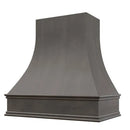 Stained Gray Wood Range Hood With Curved Front and Decorative Trim - 30" 36" 42" 48" 54" and 60" Widths Available Stained Gray Wood Range Hood With Curved Front and Decorative Trim - 30" 36" 42" 48" 54" and 60" Widths Available