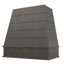 Stained Gray Wood Range Hood With Tapered Shiplap Front and Block Trim - 30", 36", 42", 48", 54" and 60" Widths Available Stained Gray Wood Range Hood With Tapered Shiplap Front and Block Trim - 30", 36", 42", 48", 54" and 60" Widths Available