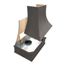 Stained Gray Wood Range Hood With Curved Front and Decorative Trim - 30" 36" 42" 48" 54" and 60" Widths Available Stained Gray Wood Range Hood With Curved Front and Decorative Trim - 30" 36" 42" 48" 54" and 60" Widths Available