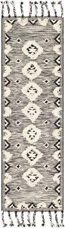 Gardner Cream on Gray Wool Tassel Rug - Clearance Gardner Cream on Gray Wool Tassel Rug - Clearance