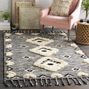 Gardner Cream on Gray Wool Tassel Rug - Clearance Gardner Cream on Gray Wool Tassel Rug - Clearance