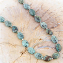 Green African Turquoise Slip On Sterling Silver Necklace Green African Turquoise Slip On Sterling Silver Necklace