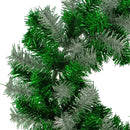 Green and Silver Tinsel Christmas Wreaths Green and Silver Tinsel Christmas Wreaths