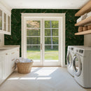 Luxury Green Leaf Pattern Wallpaper with Golden Accents Luxury Green Leaf Pattern Wallpaper with Golden Accents