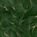 Luxury Green Leaf Pattern Wallpaper with Golden Accents Luxury Green Leaf Pattern Wallpaper with Golden Accents