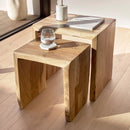 Handmade Wooden Set of 2 End Table Handmade Wooden Set of 2 End Table