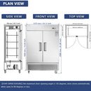 Heavy Duty 54" Stainless Steel 2-Door Reach-In Upright Commercial Freezer (SAK66598) Heavy Duty 54" Stainless Steel 2-Door Reach-In Upright Commercial Freezer (SAK66598)