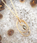 Henley Blue Abalone Golden Pendant Necklace Henley Blue Abalone Golden Pendant Necklace