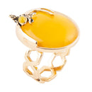 Honey Bee Yellow Agate Golden Ring Honey Bee Yellow Agate Golden Ring